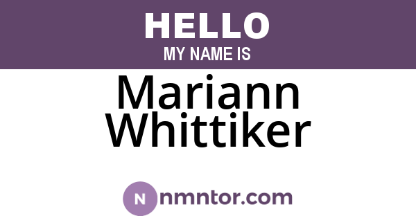 Mariann Whittiker