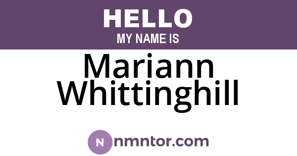 Mariann Whittinghill