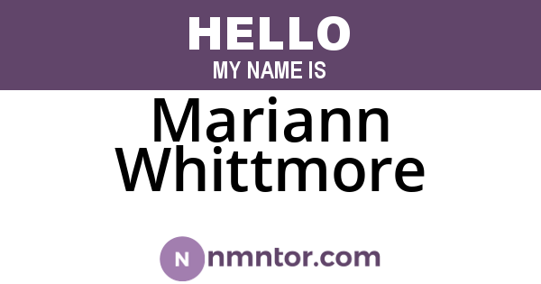 Mariann Whittmore