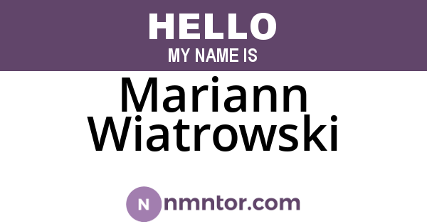 Mariann Wiatrowski