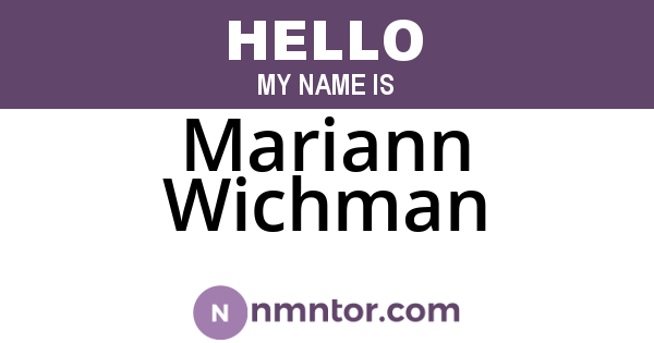 Mariann Wichman