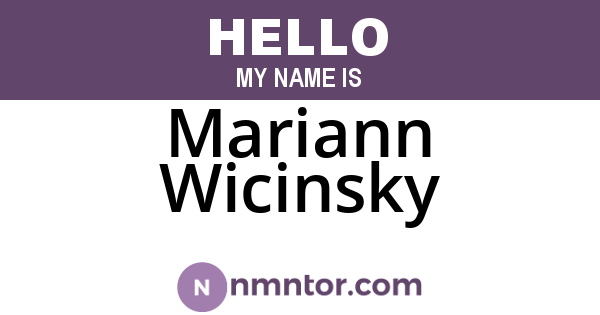 Mariann Wicinsky