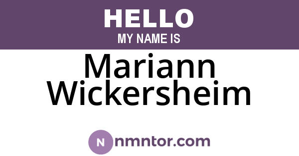 Mariann Wickersheim