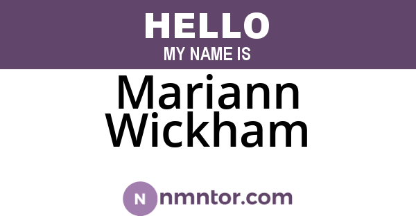 Mariann Wickham