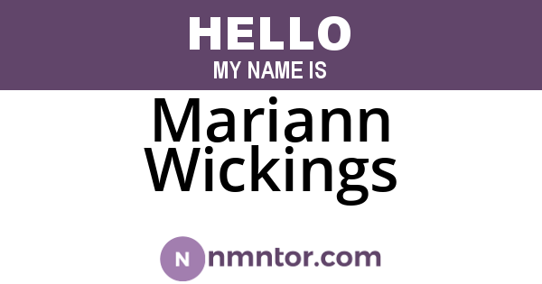 Mariann Wickings