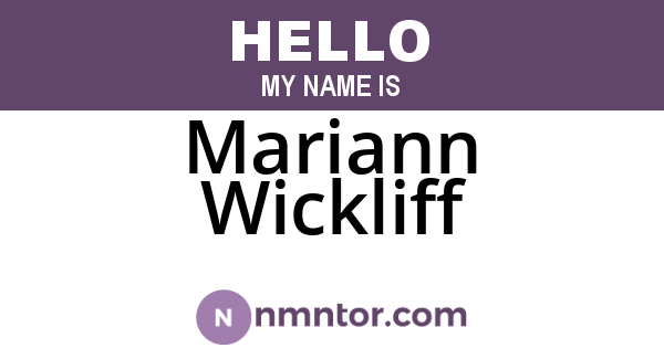 Mariann Wickliff