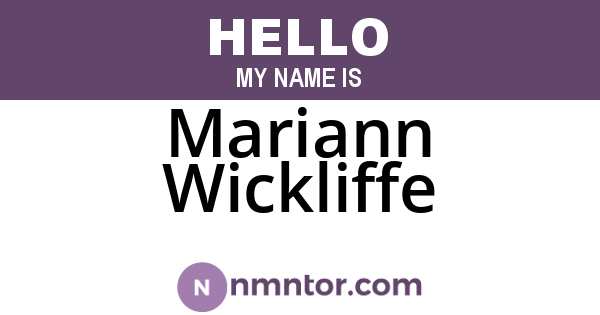 Mariann Wickliffe