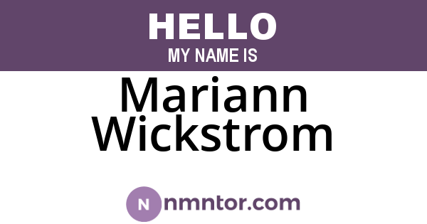 Mariann Wickstrom