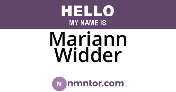 Mariann Widder