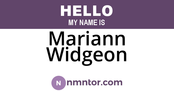 Mariann Widgeon