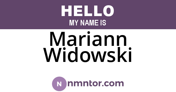 Mariann Widowski