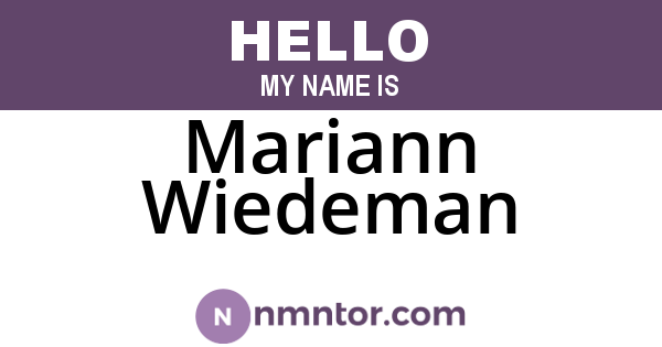 Mariann Wiedeman