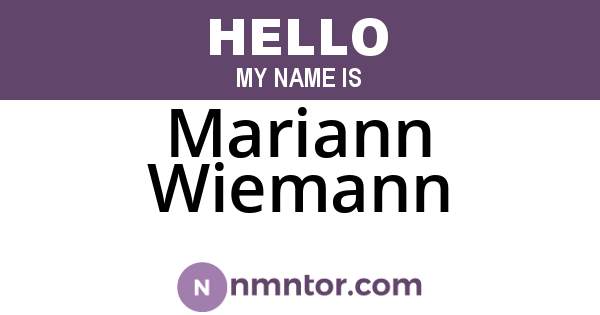 Mariann Wiemann