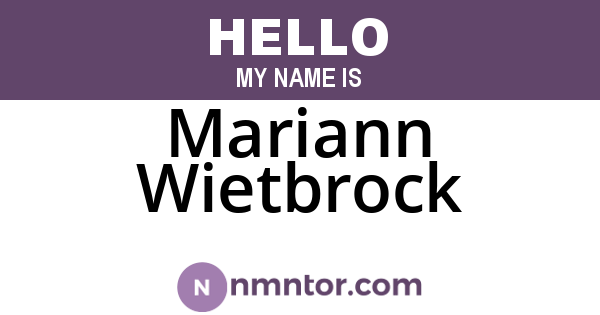 Mariann Wietbrock