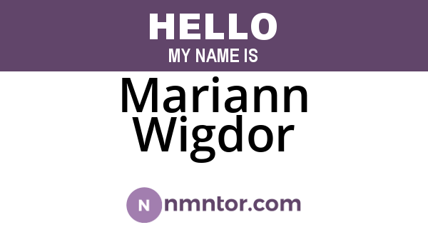 Mariann Wigdor