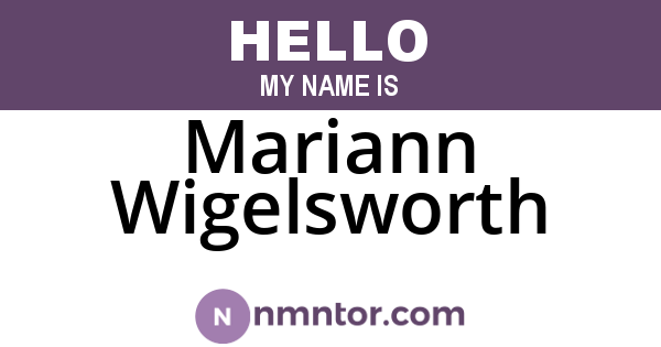 Mariann Wigelsworth
