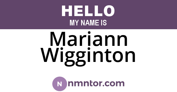 Mariann Wigginton