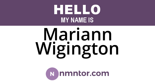 Mariann Wigington