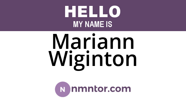 Mariann Wiginton