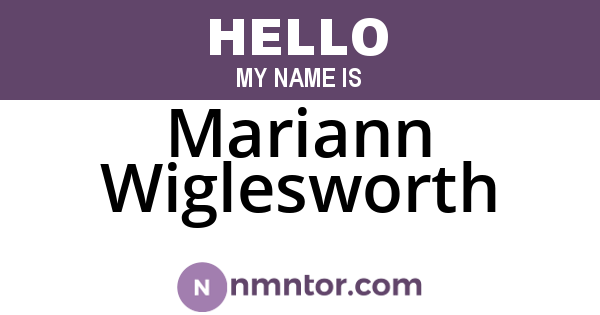 Mariann Wiglesworth