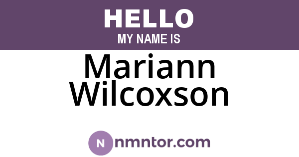 Mariann Wilcoxson