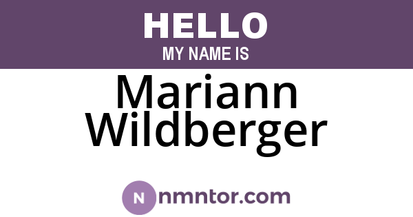 Mariann Wildberger