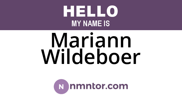 Mariann Wildeboer