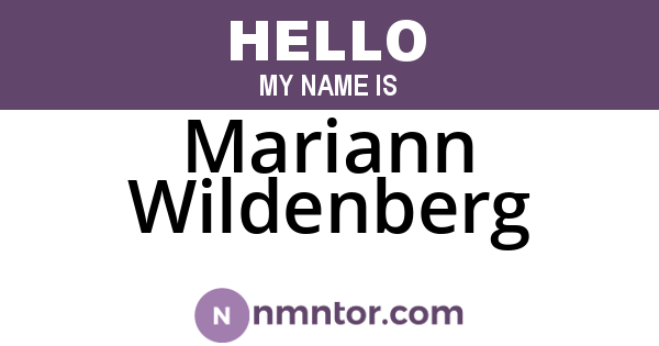 Mariann Wildenberg