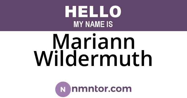 Mariann Wildermuth