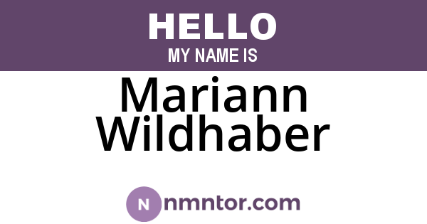 Mariann Wildhaber