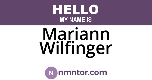 Mariann Wilfinger