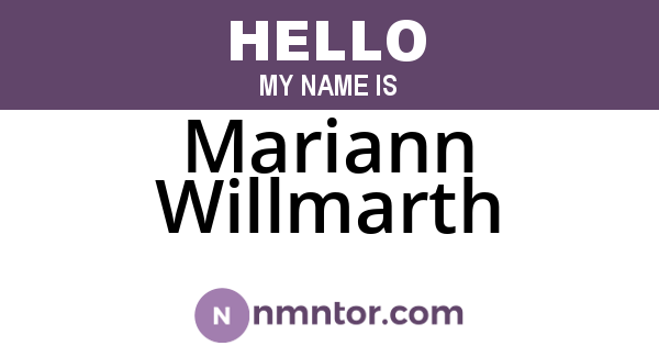 Mariann Willmarth