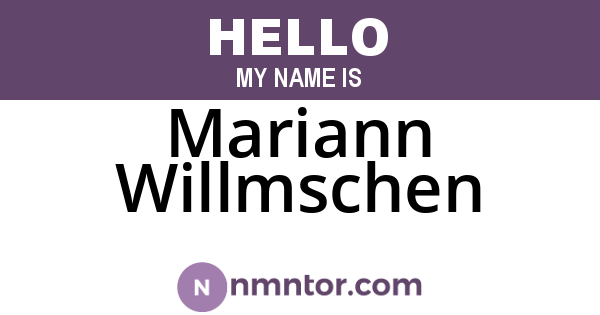Mariann Willmschen