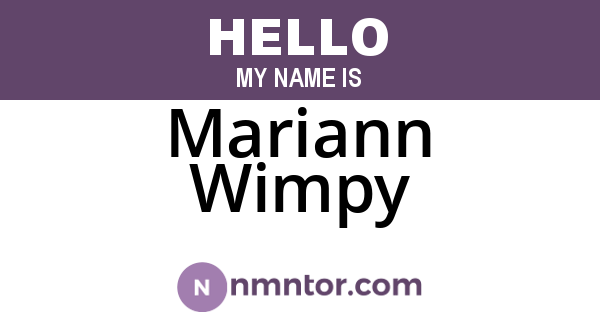 Mariann Wimpy