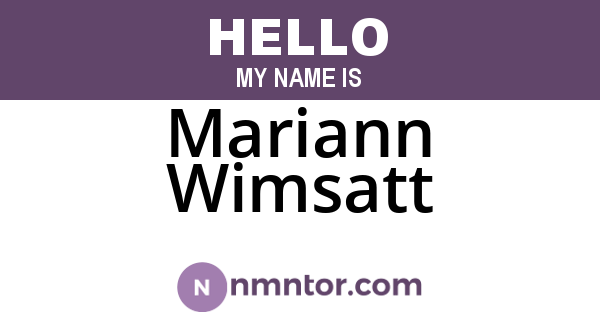 Mariann Wimsatt
