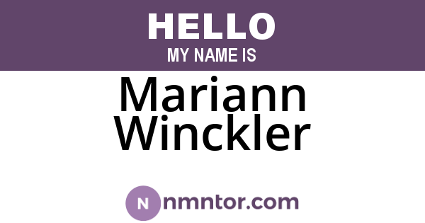 Mariann Winckler