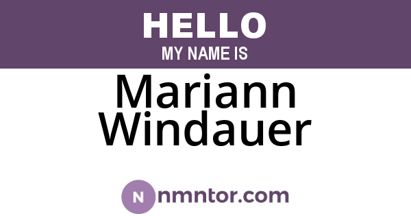 Mariann Windauer