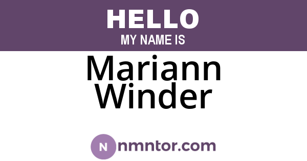 Mariann Winder