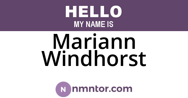 Mariann Windhorst