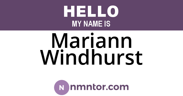 Mariann Windhurst