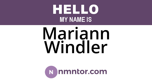 Mariann Windler