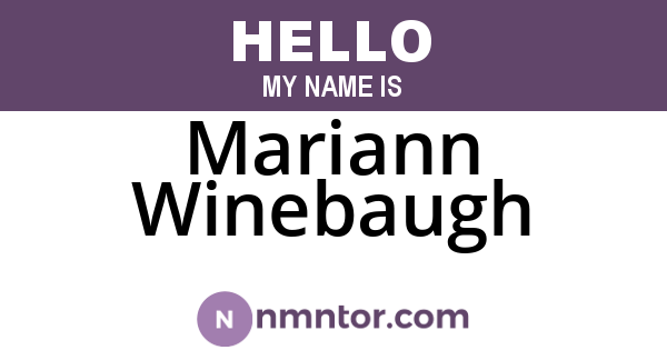 Mariann Winebaugh
