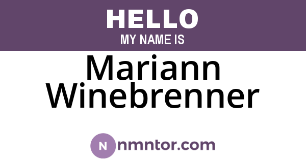 Mariann Winebrenner