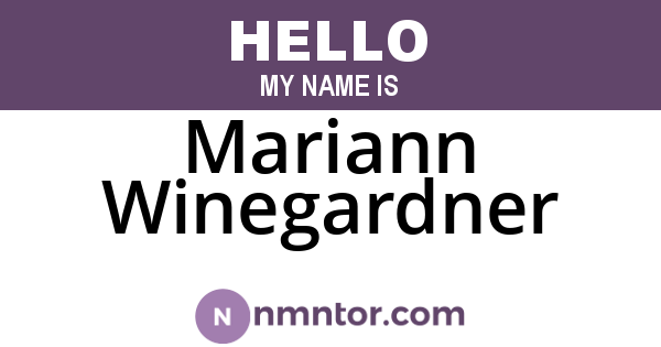 Mariann Winegardner