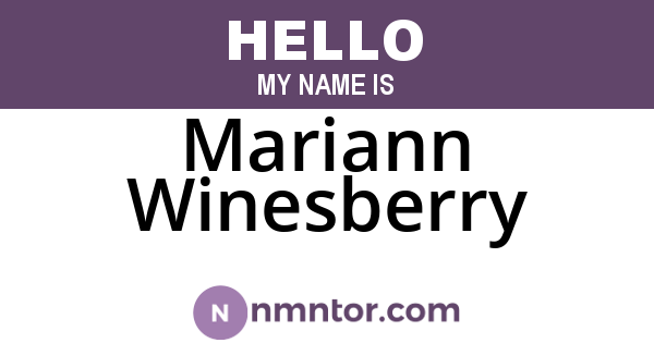 Mariann Winesberry