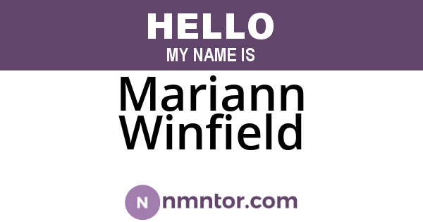 Mariann Winfield