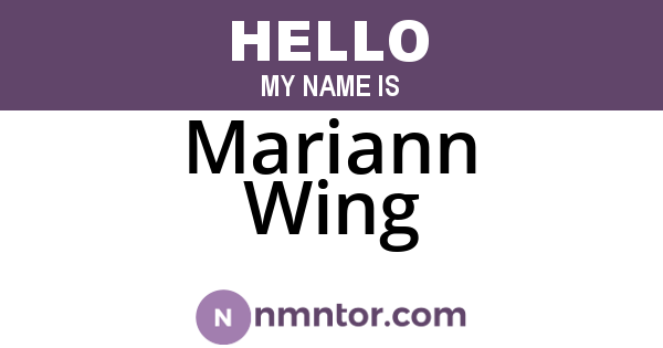 Mariann Wing