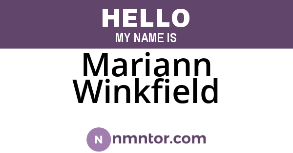 Mariann Winkfield