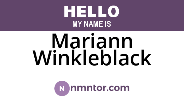 Mariann Winkleblack