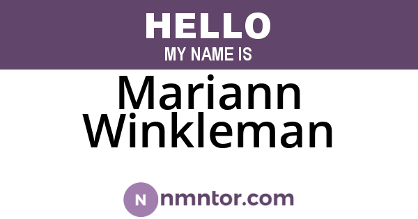 Mariann Winkleman
